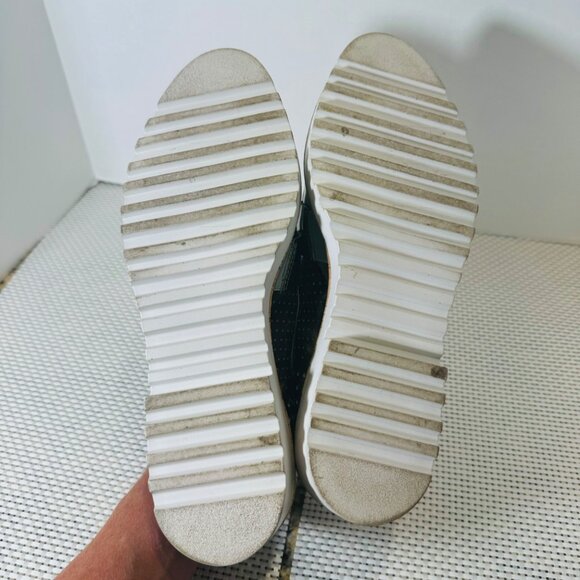 Halogen Emily Metal Pewter Leather Loafer 10 Comfortable Preppy Academic Shoe - Picture 13 of 15